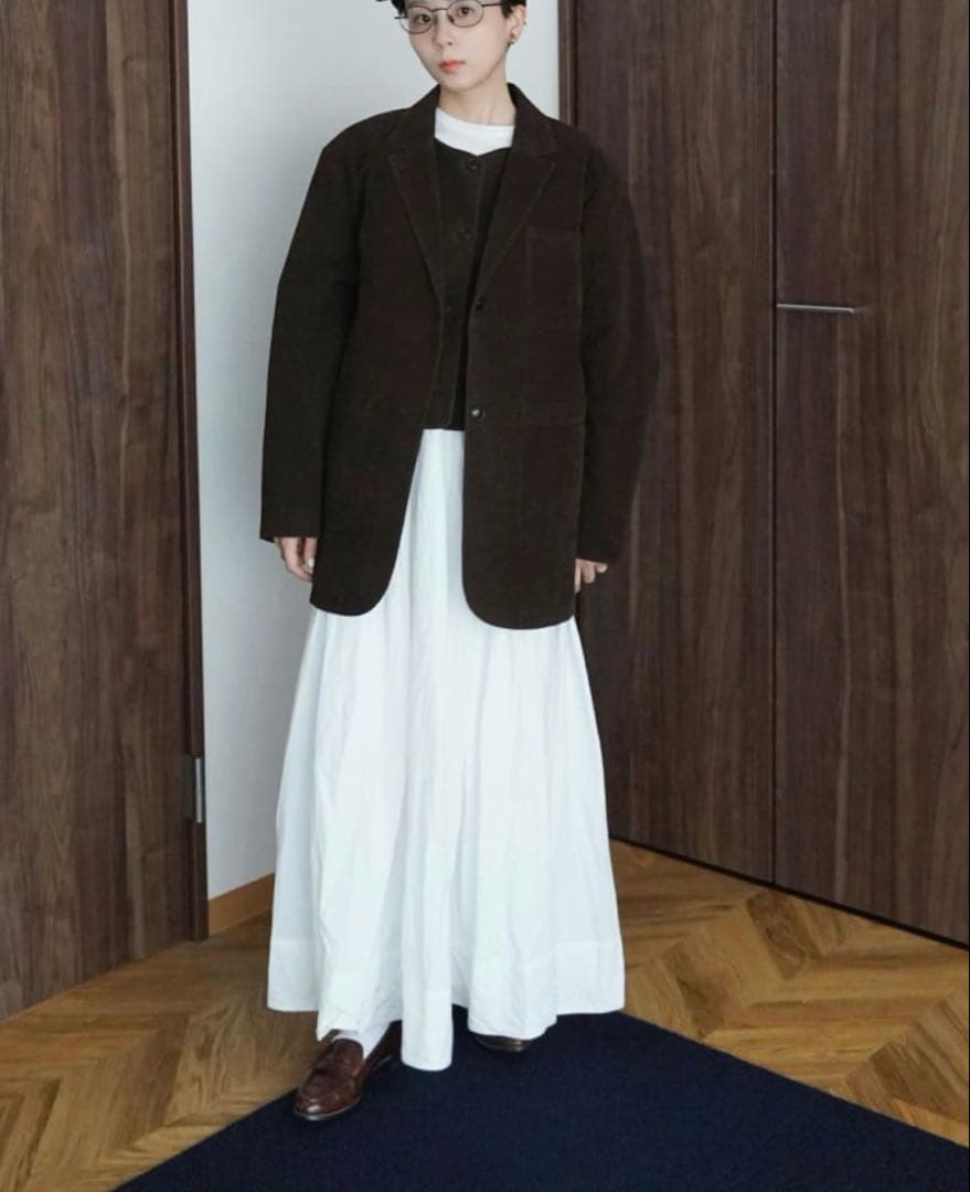 パッチポケットテーラードジャケット　ラポドゥジェム　エコスウェードカバーオール