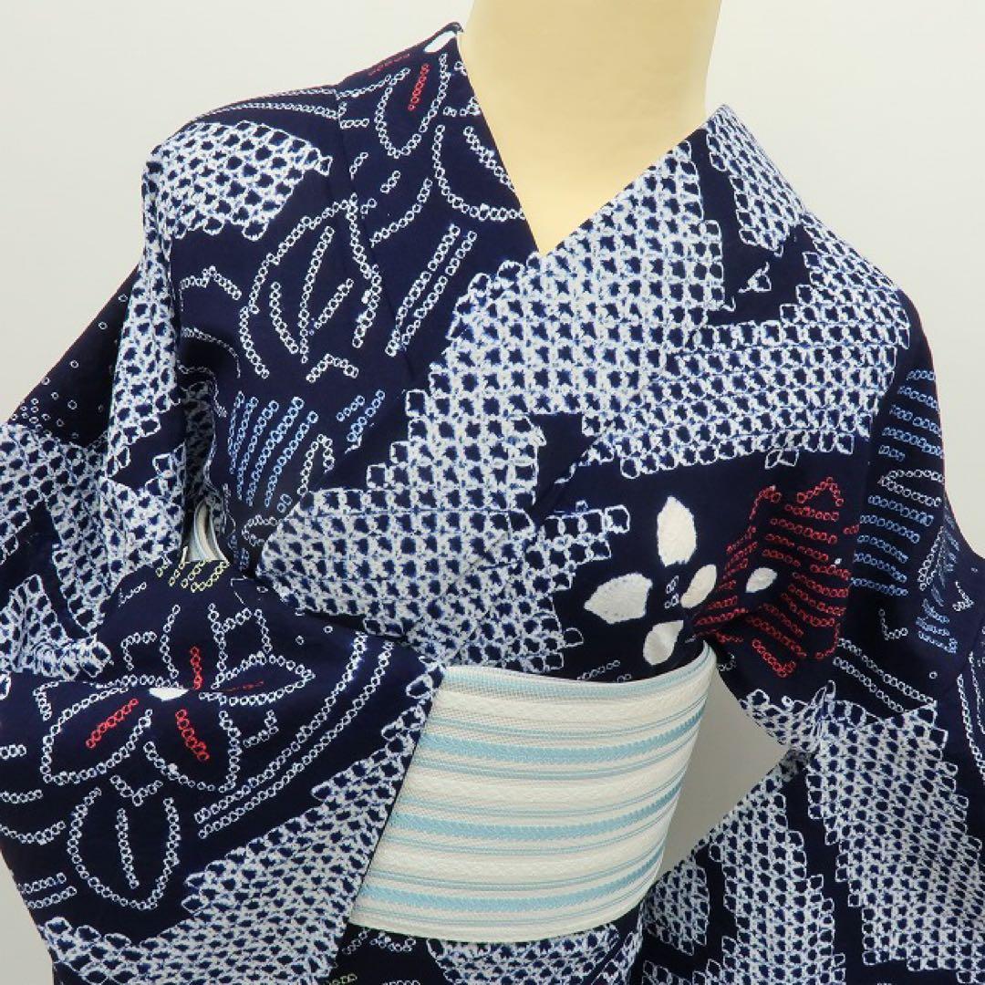 Gatti✺美品 有松鳴海絞り 綿 トールサイズ 高級浴衣 A3475