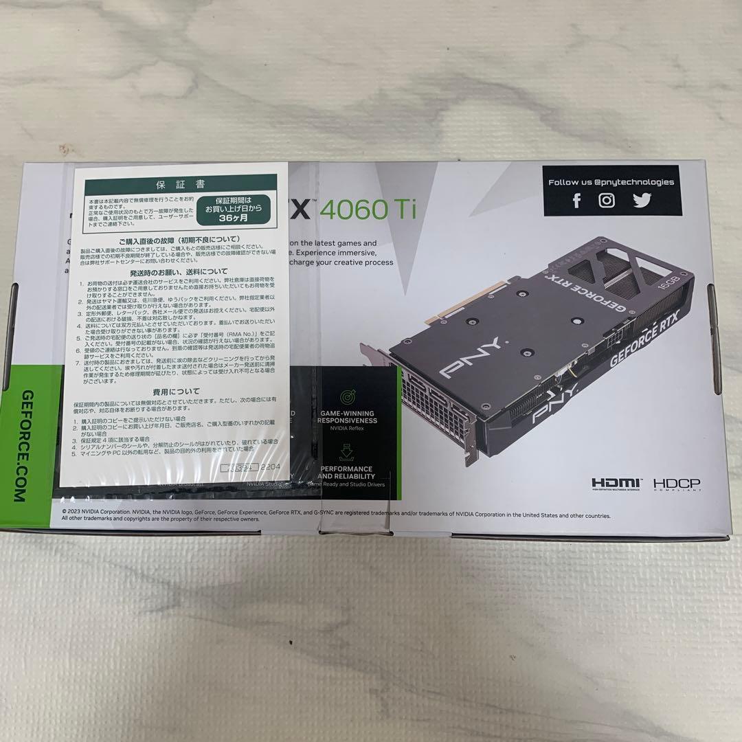 【新品未開封】　PNY RTX 4060Ti 16GB VERTO DUAL