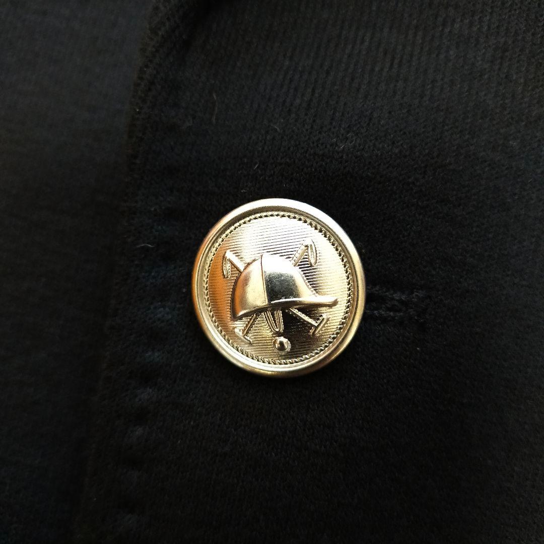 美品　23AW　ポロラルフローレン　エンブレム　ニット地　ブレザー　銀ボタン