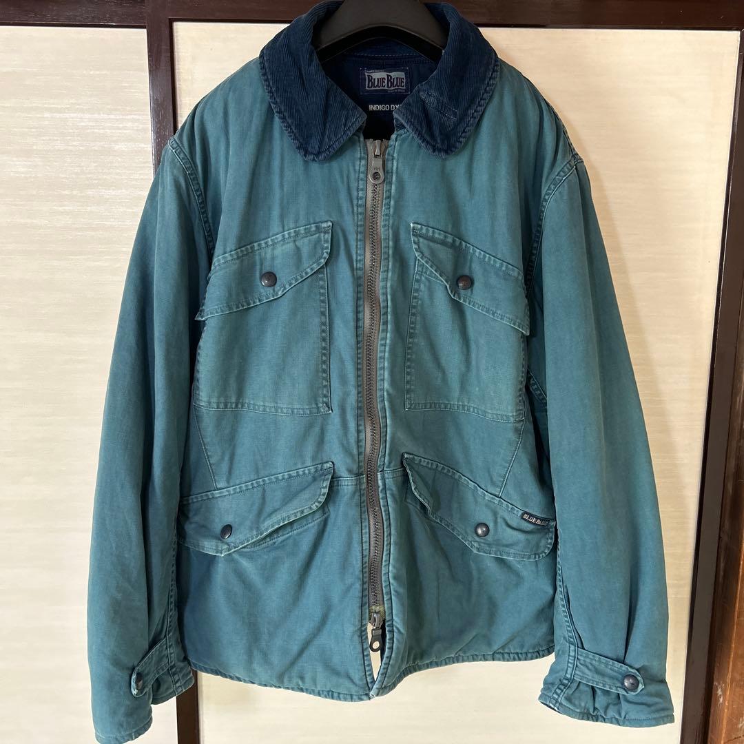 BLUE BLUE ブルーブルー インディゴ 中綿ミリタリージャケット　Mサイズ