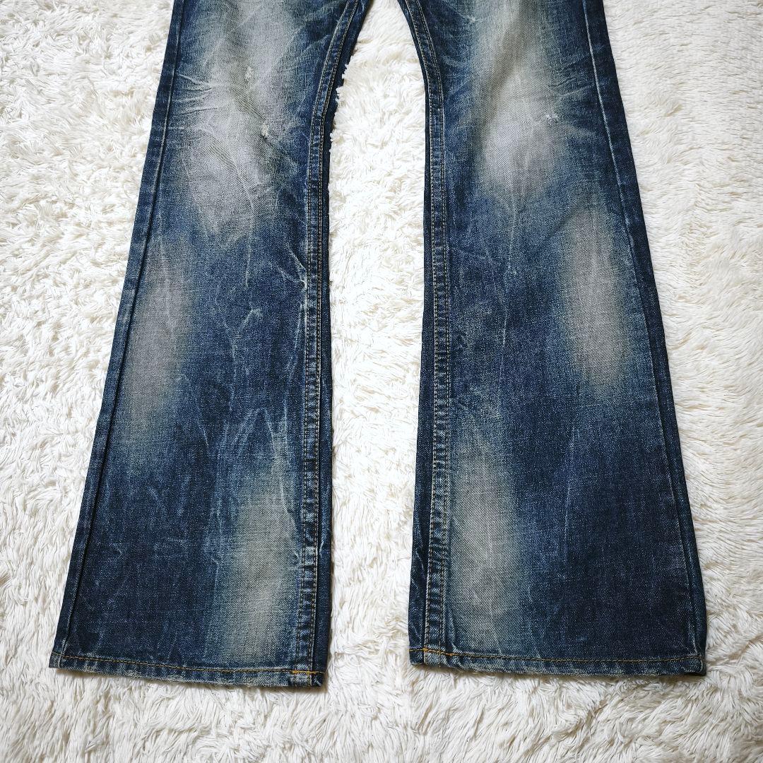 RED PEPPER レッドペッパー 刺繍デニム ブーツカット フレア 羽 翼