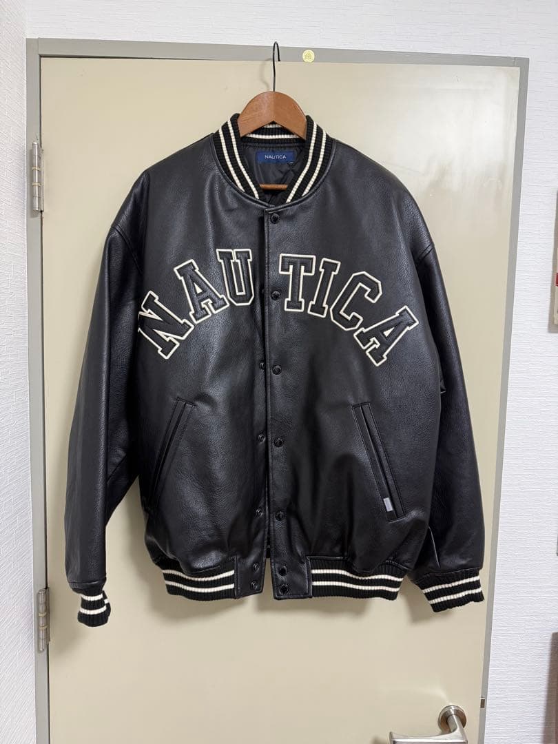 【NAUTICA】オールレザー スタジャン Lサイズ