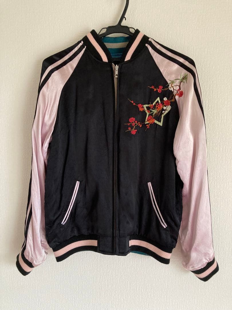 【激レア】うる星やつら　花旅楽団　スカジャン　 黒×ピンク