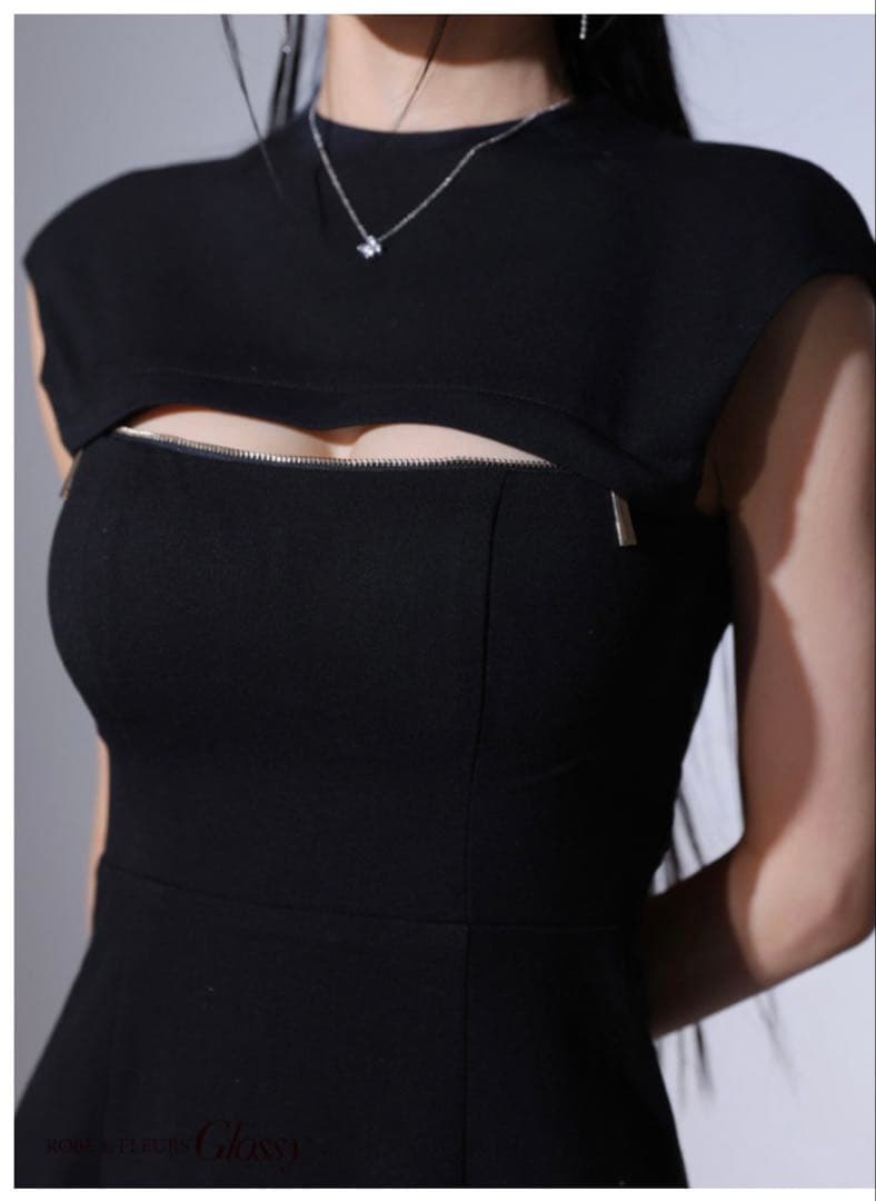 ♡*˚様 Robe de Fleurs Glossy ブラックドレス S