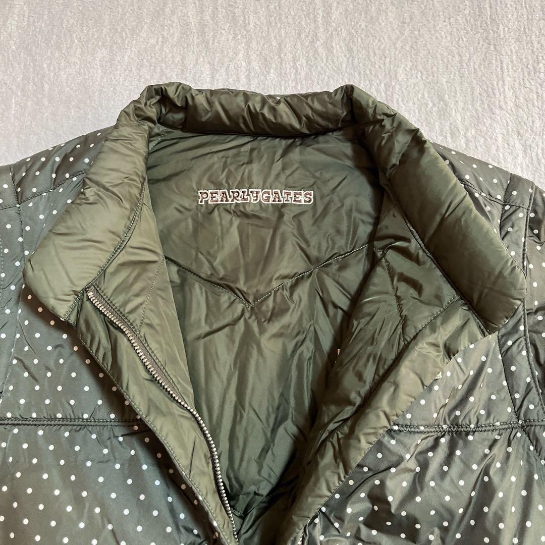 極美　パーリーゲイツ　リバーシブル　ダウン　ジャケット　ベスト　水玉　ドット　L