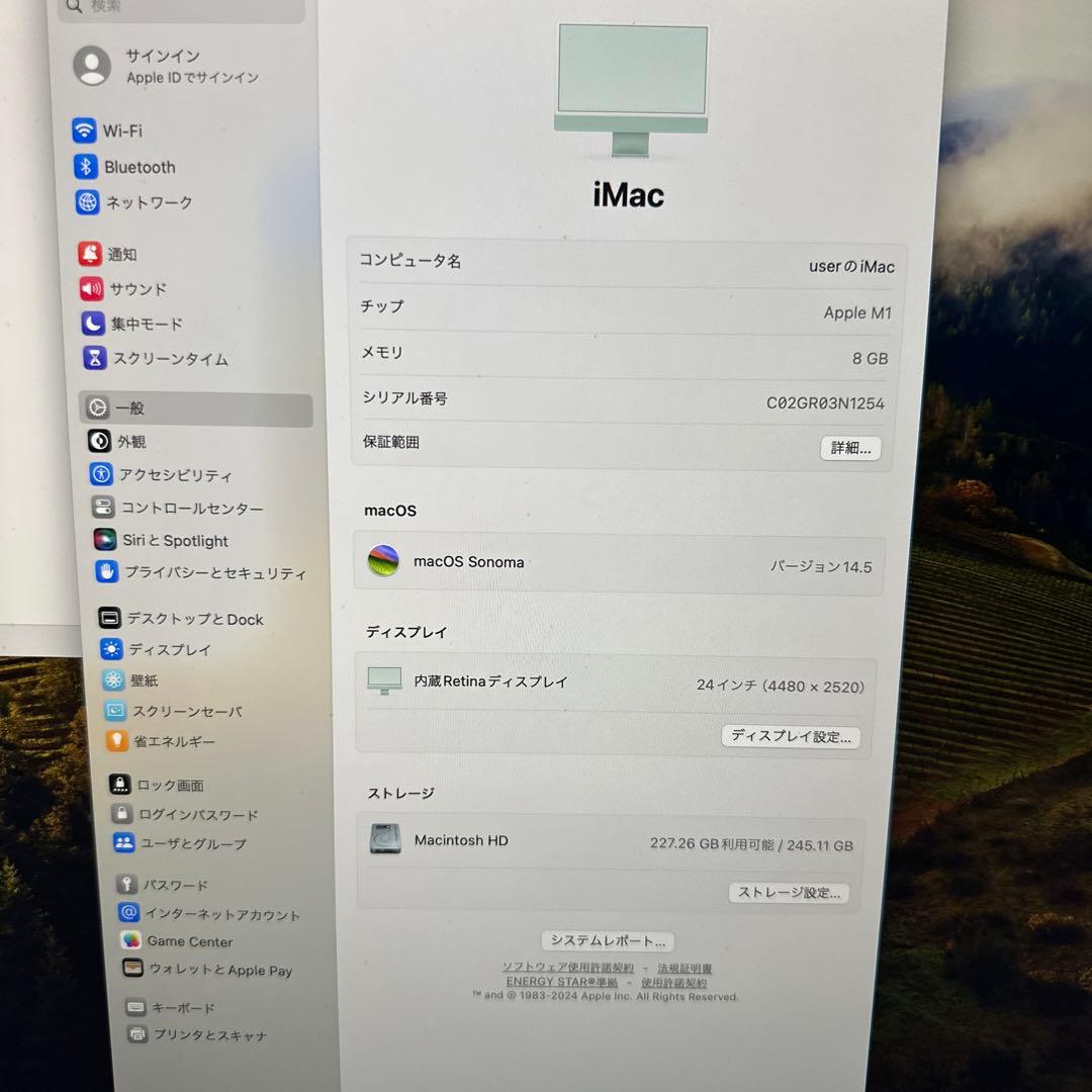 Macデスクトップ iMac Apple M1 8GB 256GB