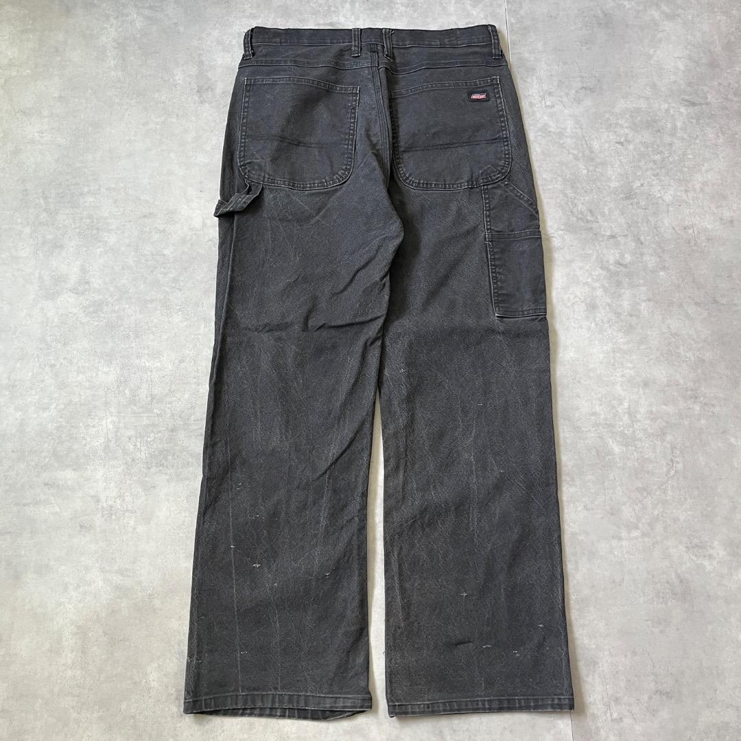 ディッキーズ W33 ダックパンツ ペインター ワーク 古着 黒 17093