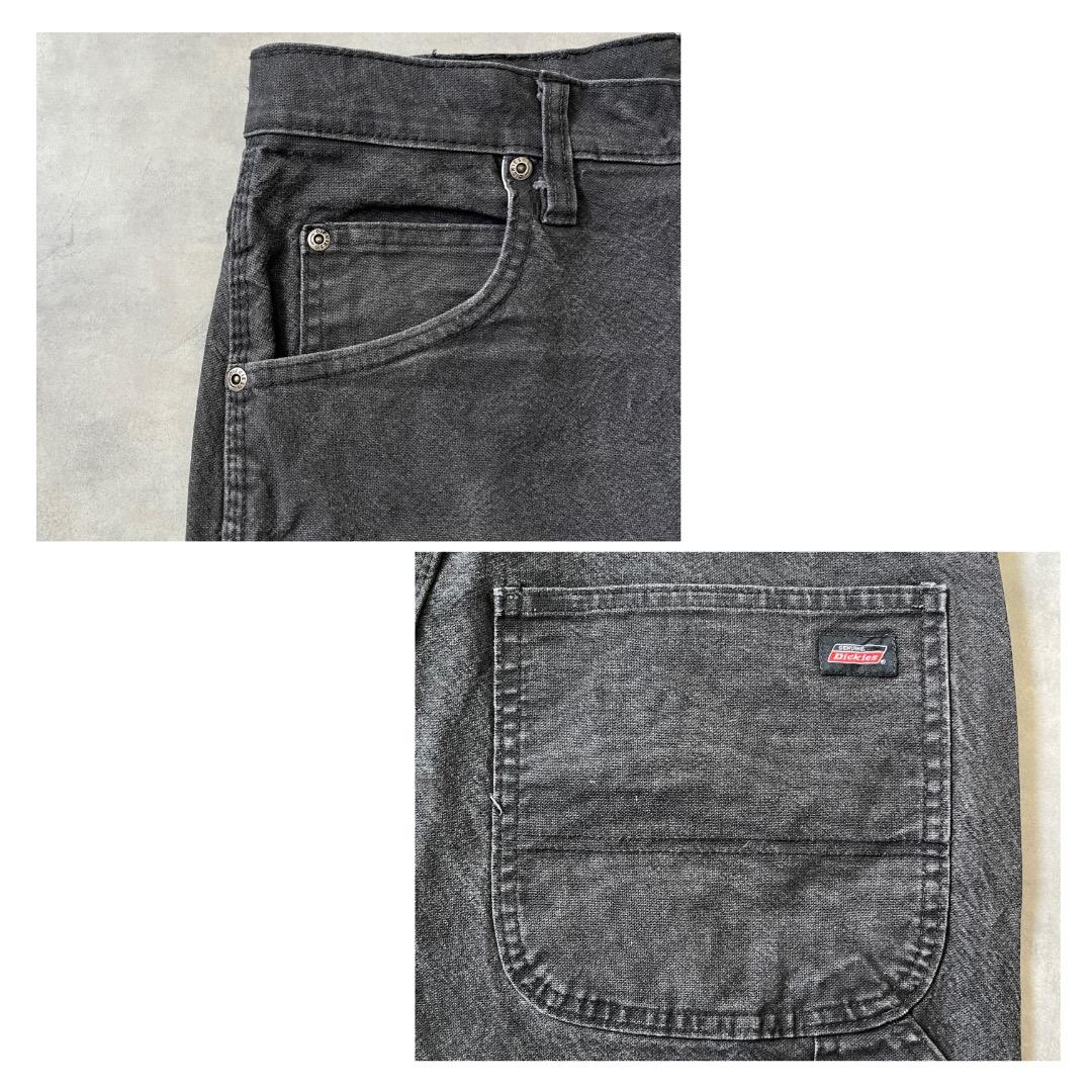 ディッキーズ W33 ダックパンツ ペインター ワーク 古着 黒 17093
