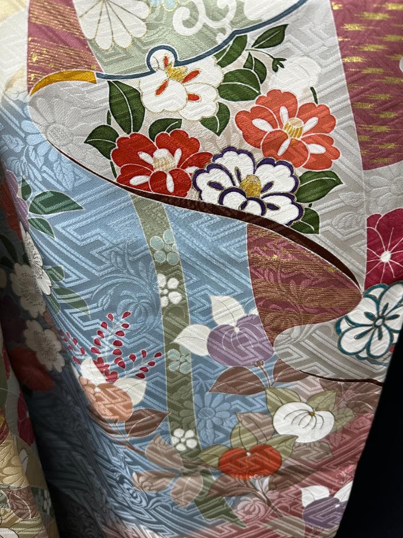 千總 高島屋誂え ピンク地染め分け 誰が袖 振袖 フルセット