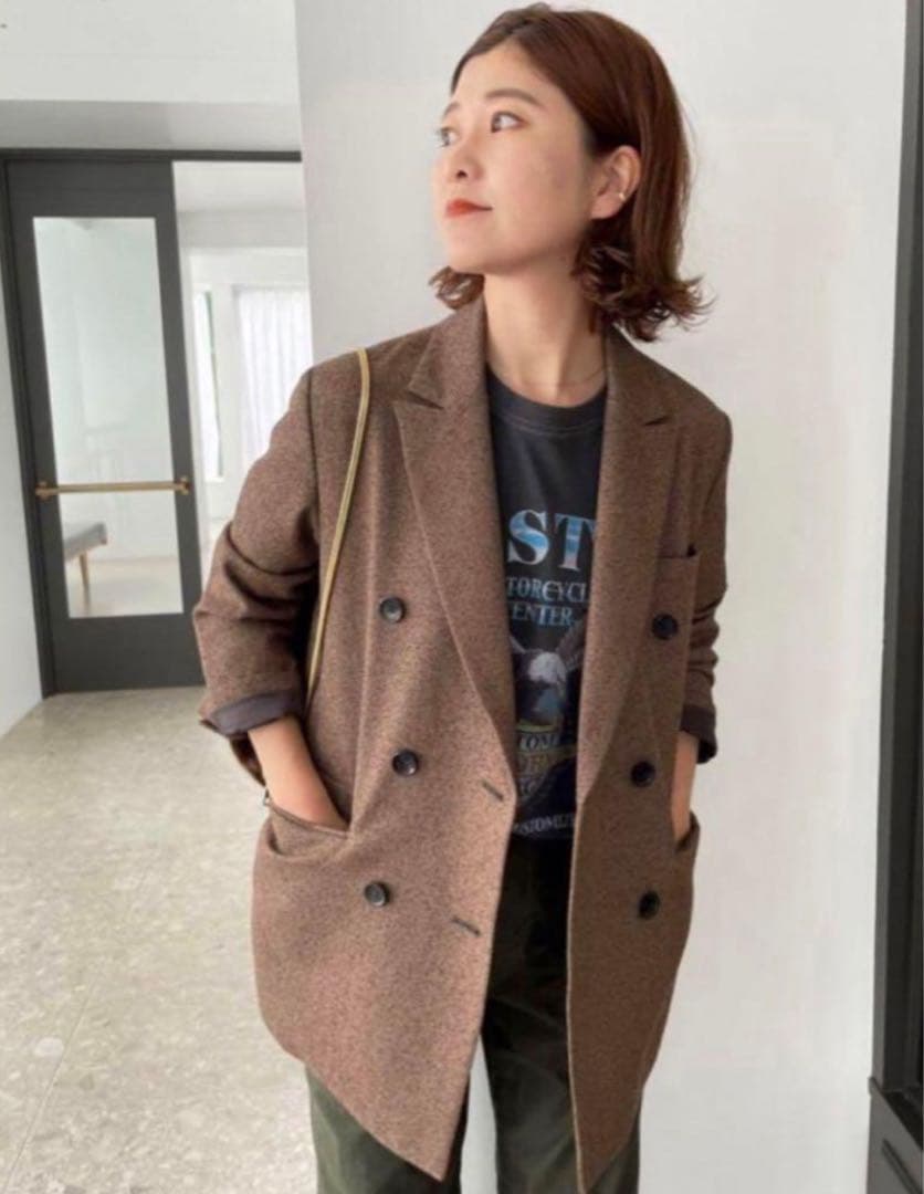 spick&span スピック&スパン　リングツイードダブルブレストジャケット