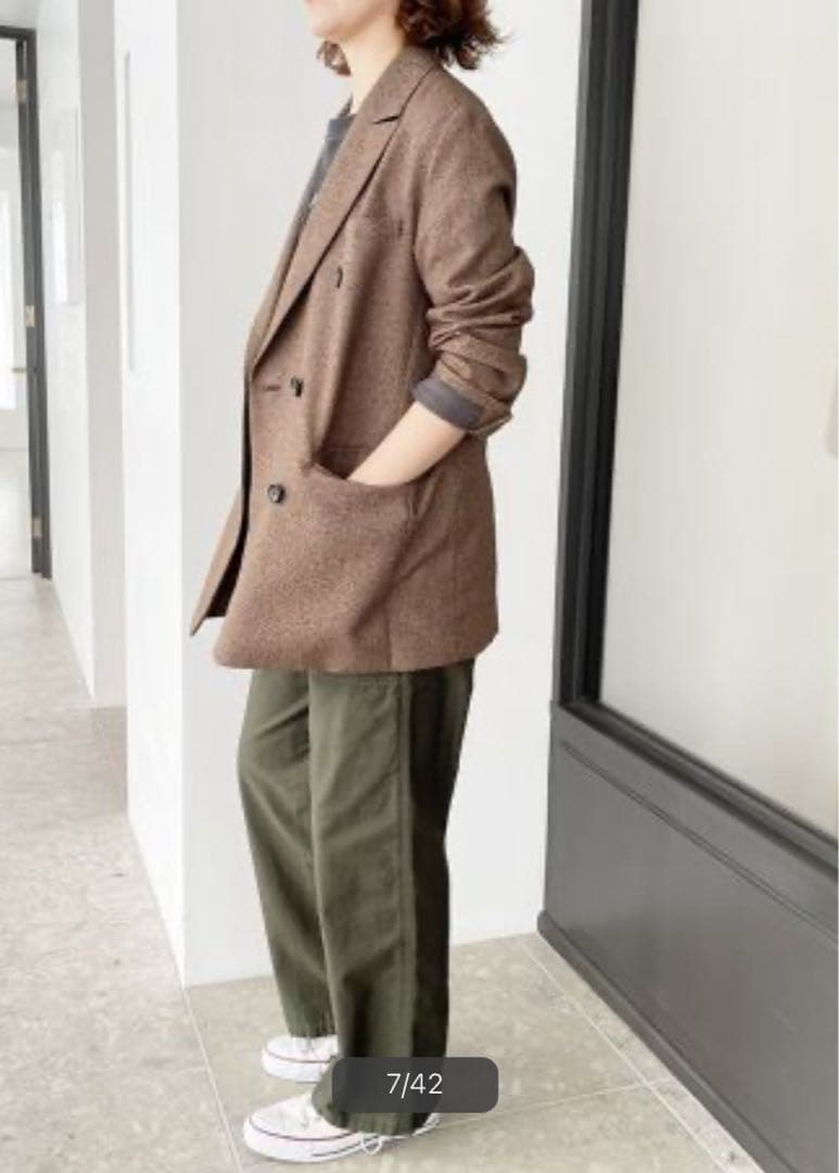 spick&span スピック&スパン　リングツイードダブルブレストジャケット