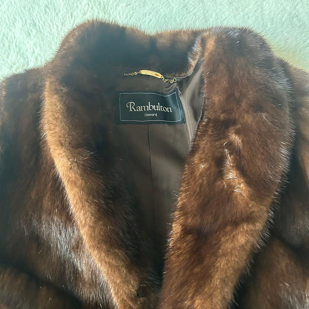 希少✨サガミンク ランブルトン オンワード デミバフミンク ファーコート ロゴ