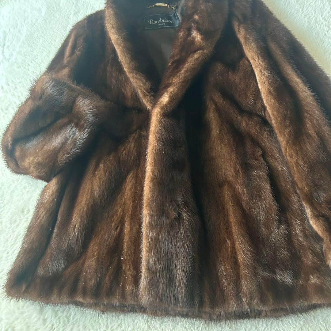 希少✨サガミンク ランブルトン オンワード デミバフミンク ファーコート ロゴ