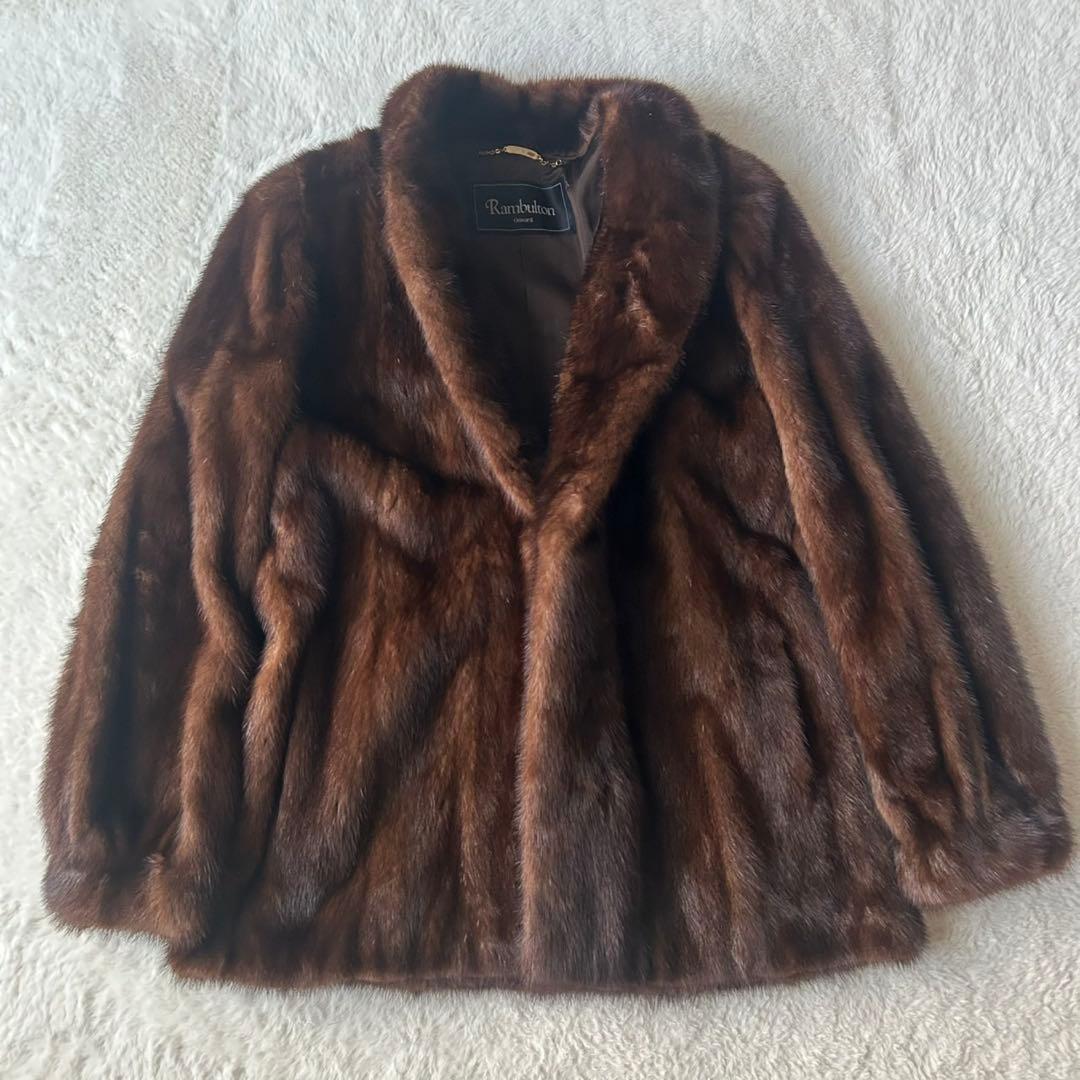 希少✨サガミンク ランブルトン オンワード デミバフミンク ファーコート ロゴ