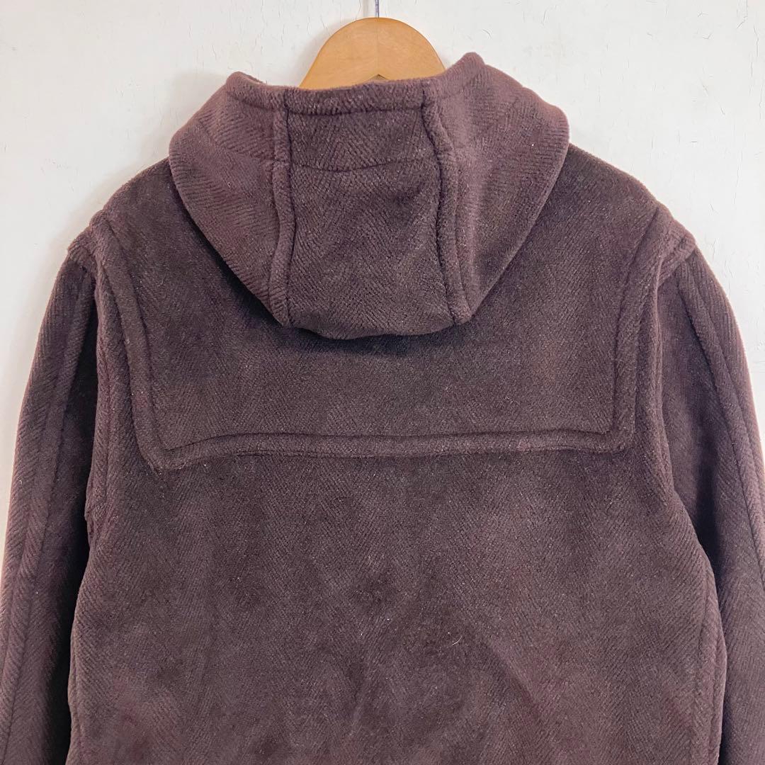 80s ロングダッフルコート イングランド製 ブラウン フード VINTAGE