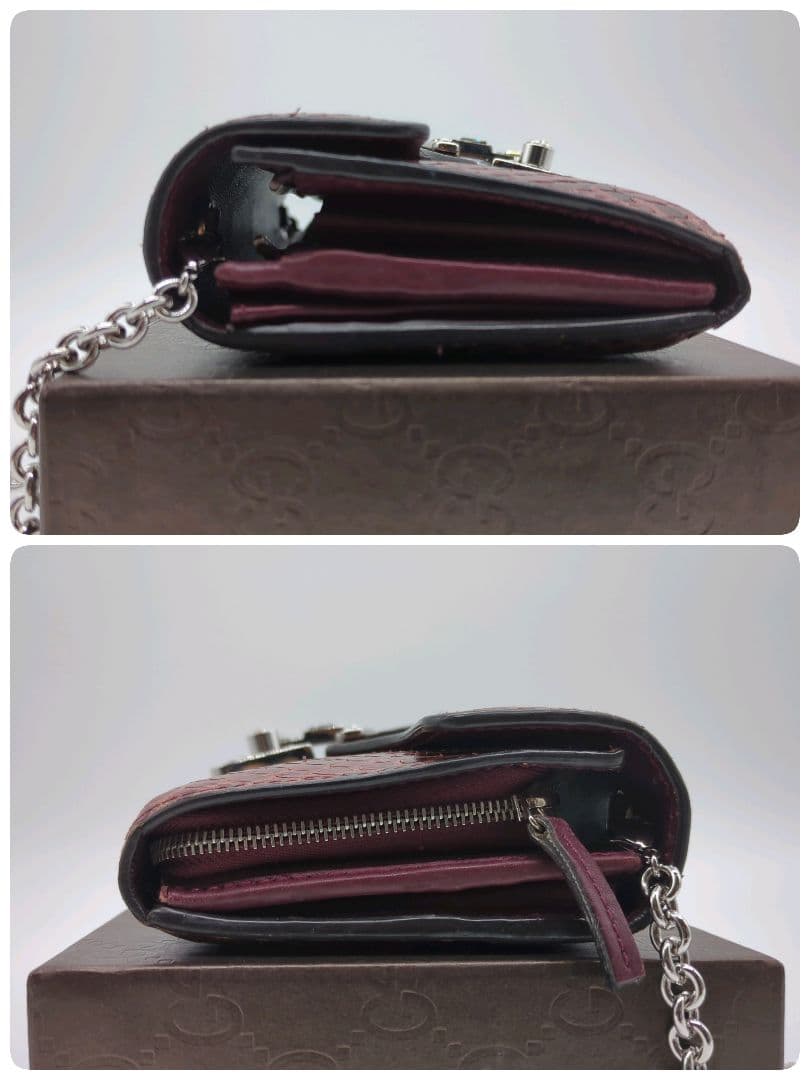 【入手困難・箱付き】グッチ☆チェーンウォレット 長財布 パイソン L字ジップ