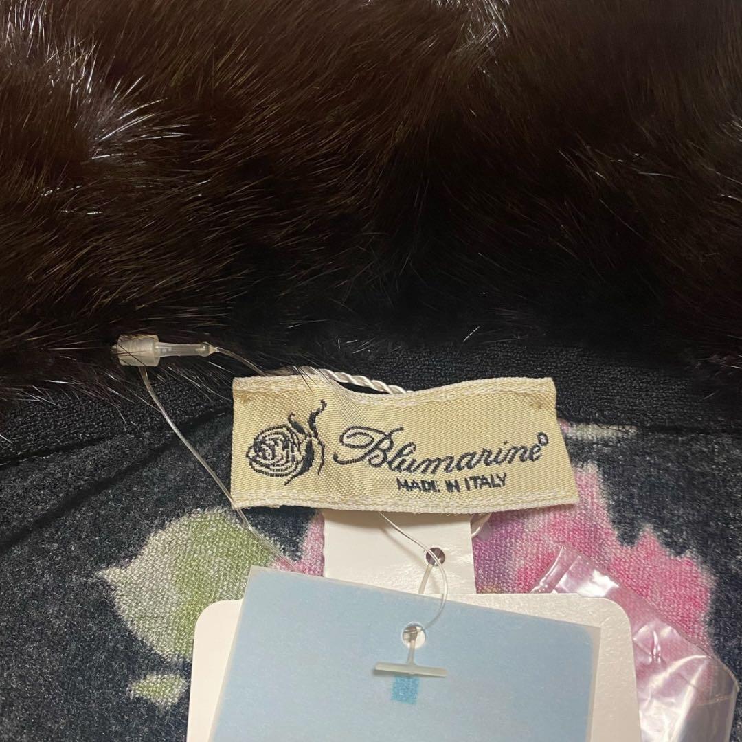 未使用品　Blumarine ブルマリン　フラワープリント　シルク　ミンクファー