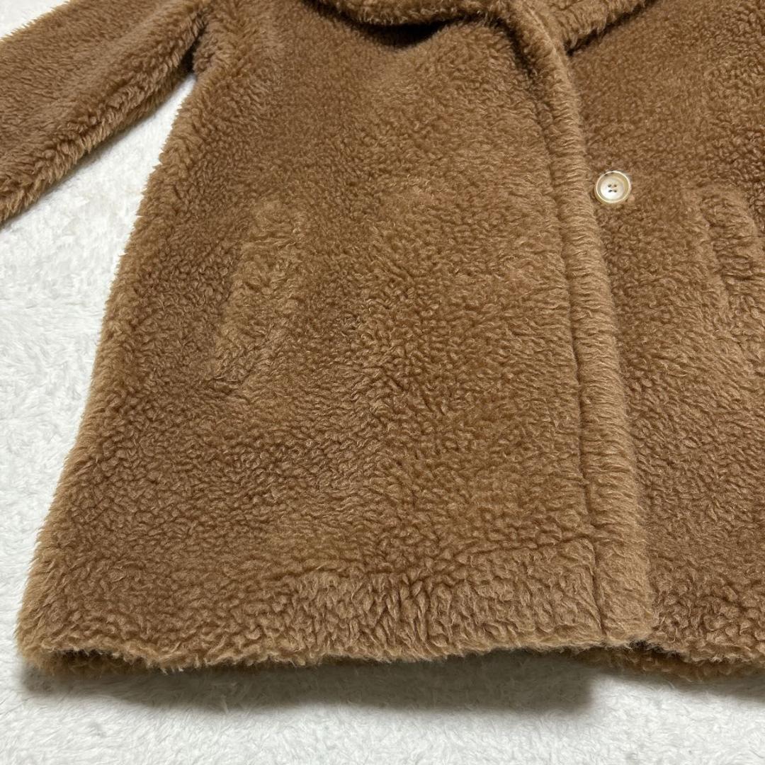 超高級 MaxMara マックスマーラ シルク キャメル テディベア ボアコート