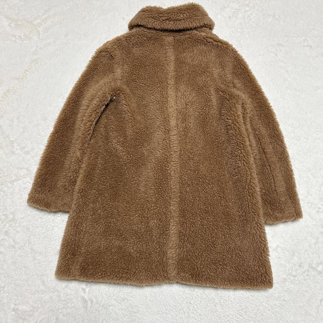 超高級 MaxMara マックスマーラ シルク キャメル テディベア ボアコート
