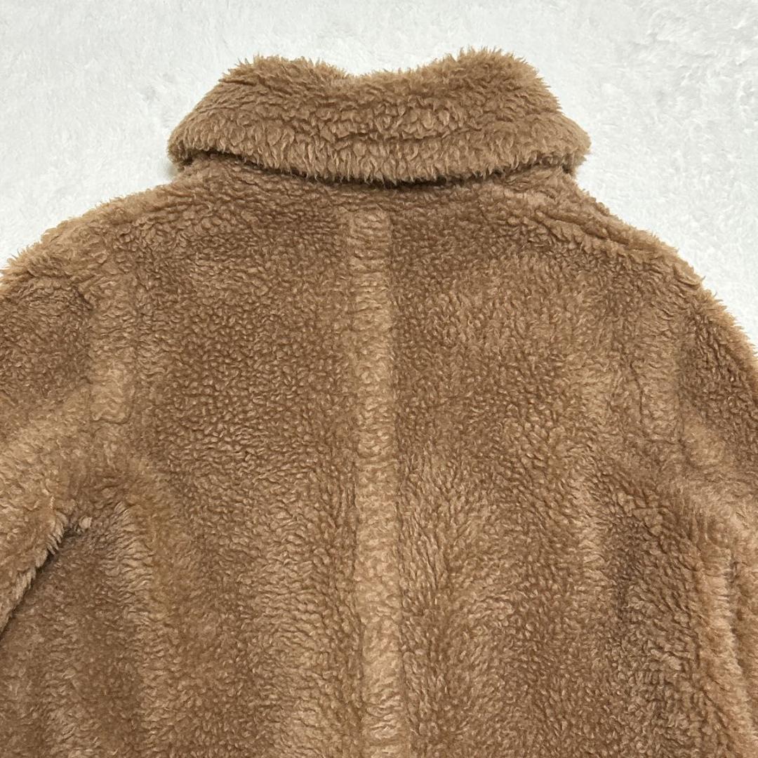 超高級 MaxMara マックスマーラ シルク キャメル テディベア ボアコート