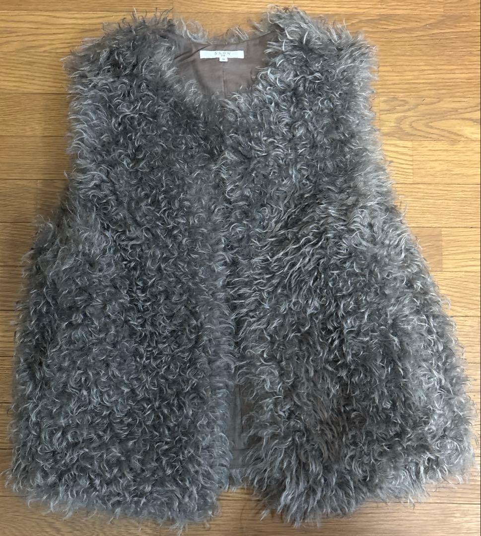 23区　SLOW フェイクファー ジレ