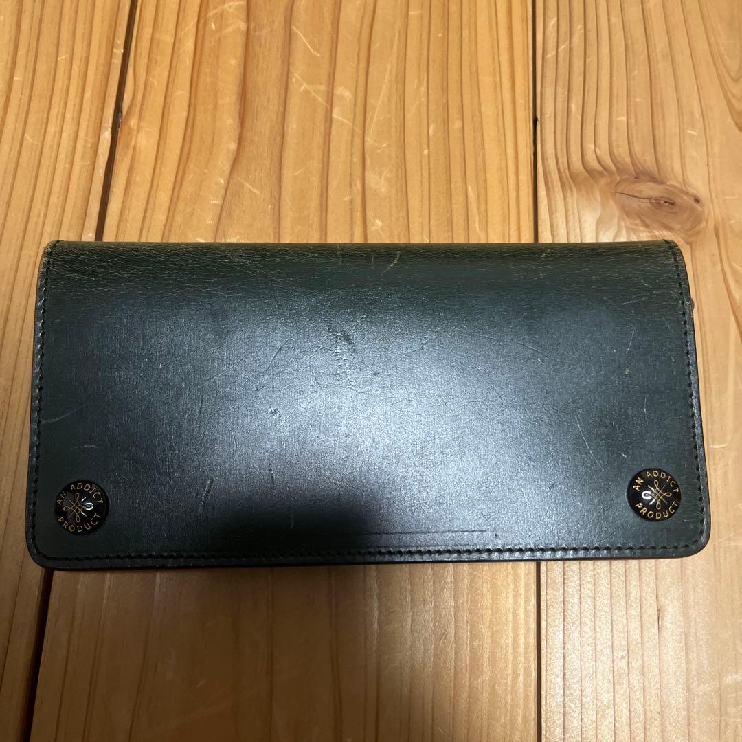 アディクトクローズ　ロングウォレット　トラッカーウォレット　美品グリーン　値下げ