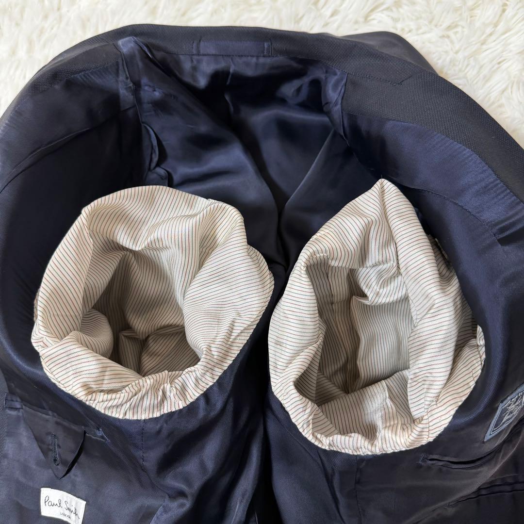 美品 ポールスミスロンドン ゼニア生地 SUPER120 セットアップ 濃紺 M