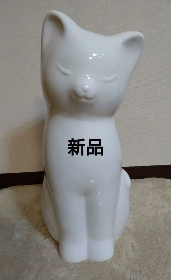 ❣ポルトガル製【可愛い猫型傘立て】陶器 白系