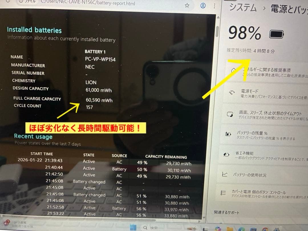 ヤスNEC LAVIE N156C/G Ryzen7 7730u/16GB