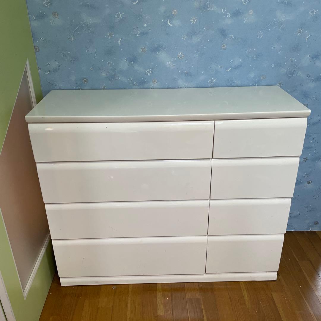 ホワイト 4段2列 チェスト 119.5cm