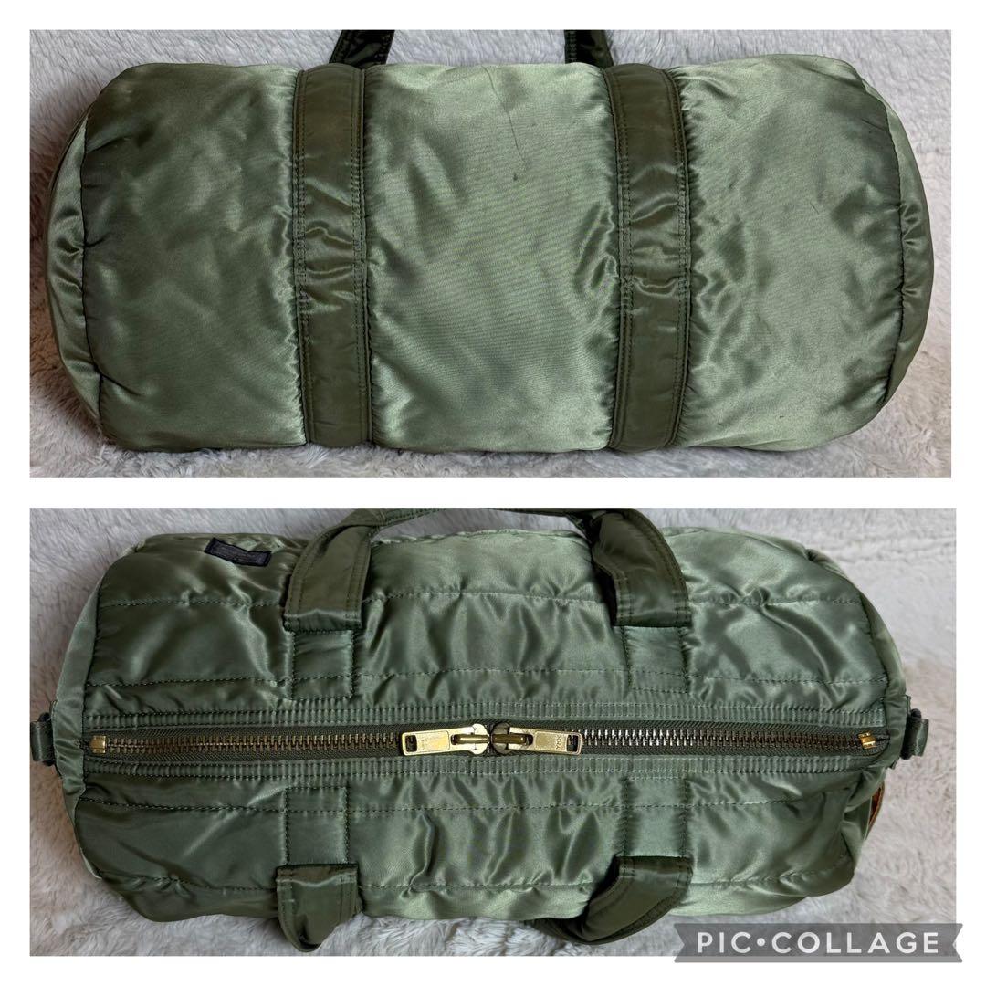 美品　PORTER　ポーター　タンカー　ダッフル　ドラムバッグ　セージグリーン