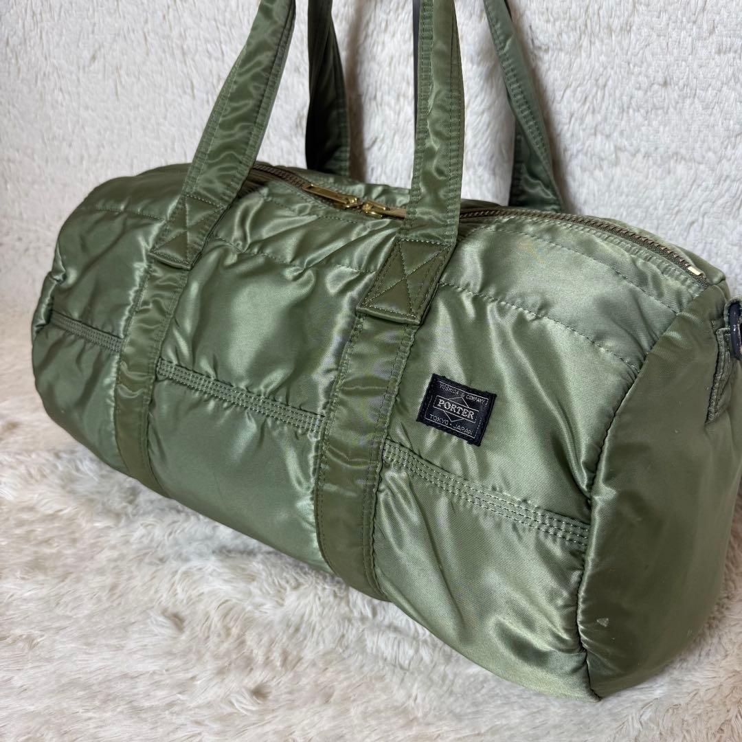 美品　PORTER　ポーター　タンカー　ダッフル　ドラムバッグ　セージグリーン