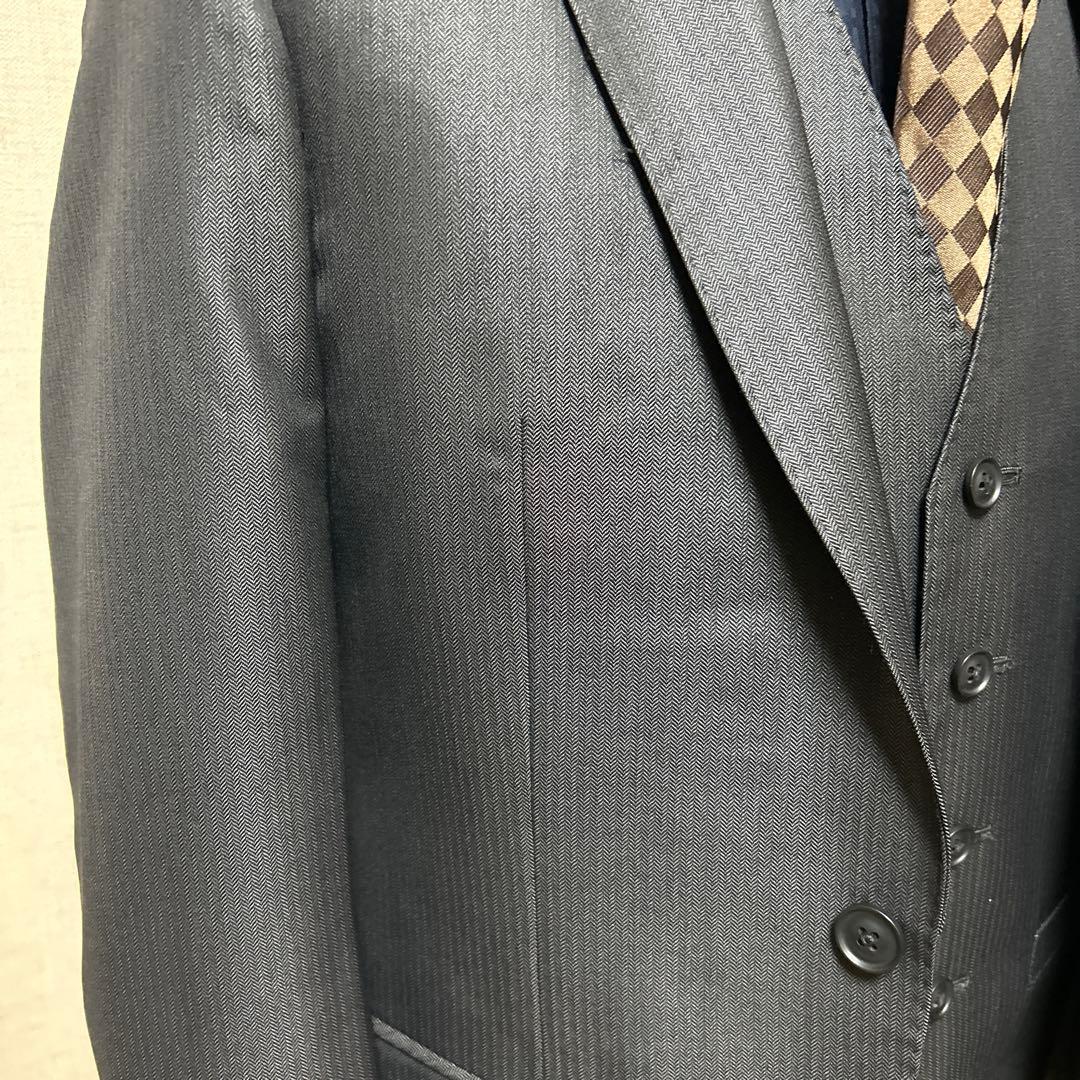 成人式結婚式　スリーピーススーツ＆チェスターコート＆ネクタイ３点　サイズM