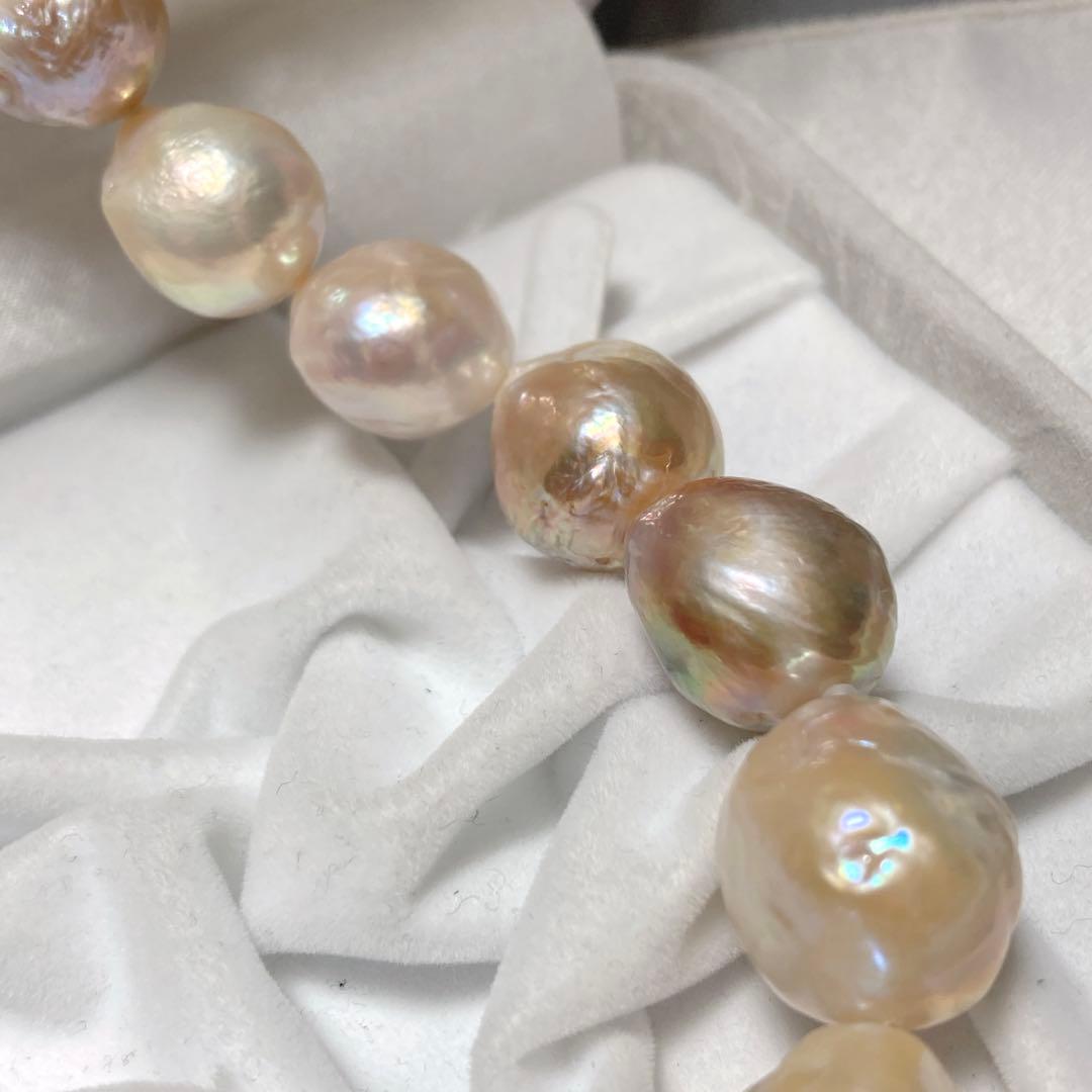 【希少！超大珠】本真珠 バロック パール ネックレス セミラウンド ～17mm