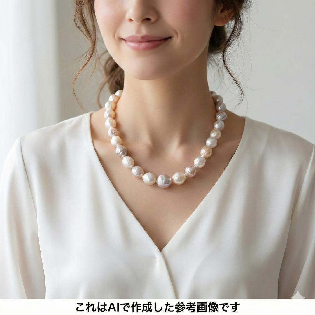 【希少！超大珠】本真珠 バロック パール ネックレス セミラウンド ～17mm