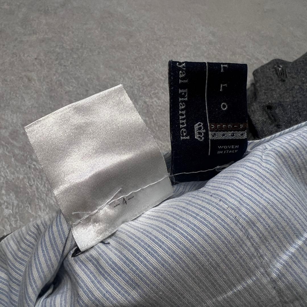 【美品】パルジレリ×グアベロ カシミヤ混フランネル スラックスパンツ グレー46