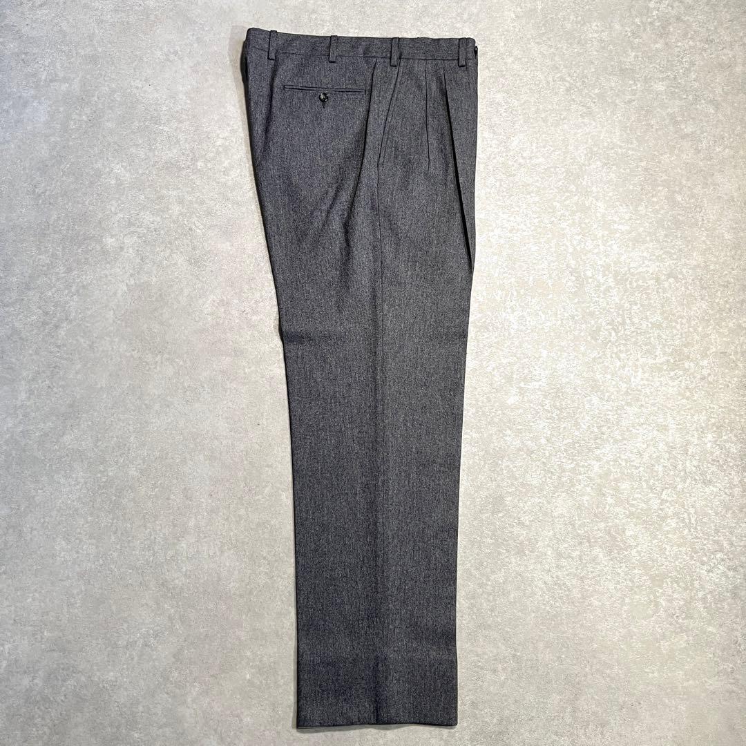 【美品】パルジレリ×グアベロ カシミヤ混フランネル スラックスパンツ グレー46