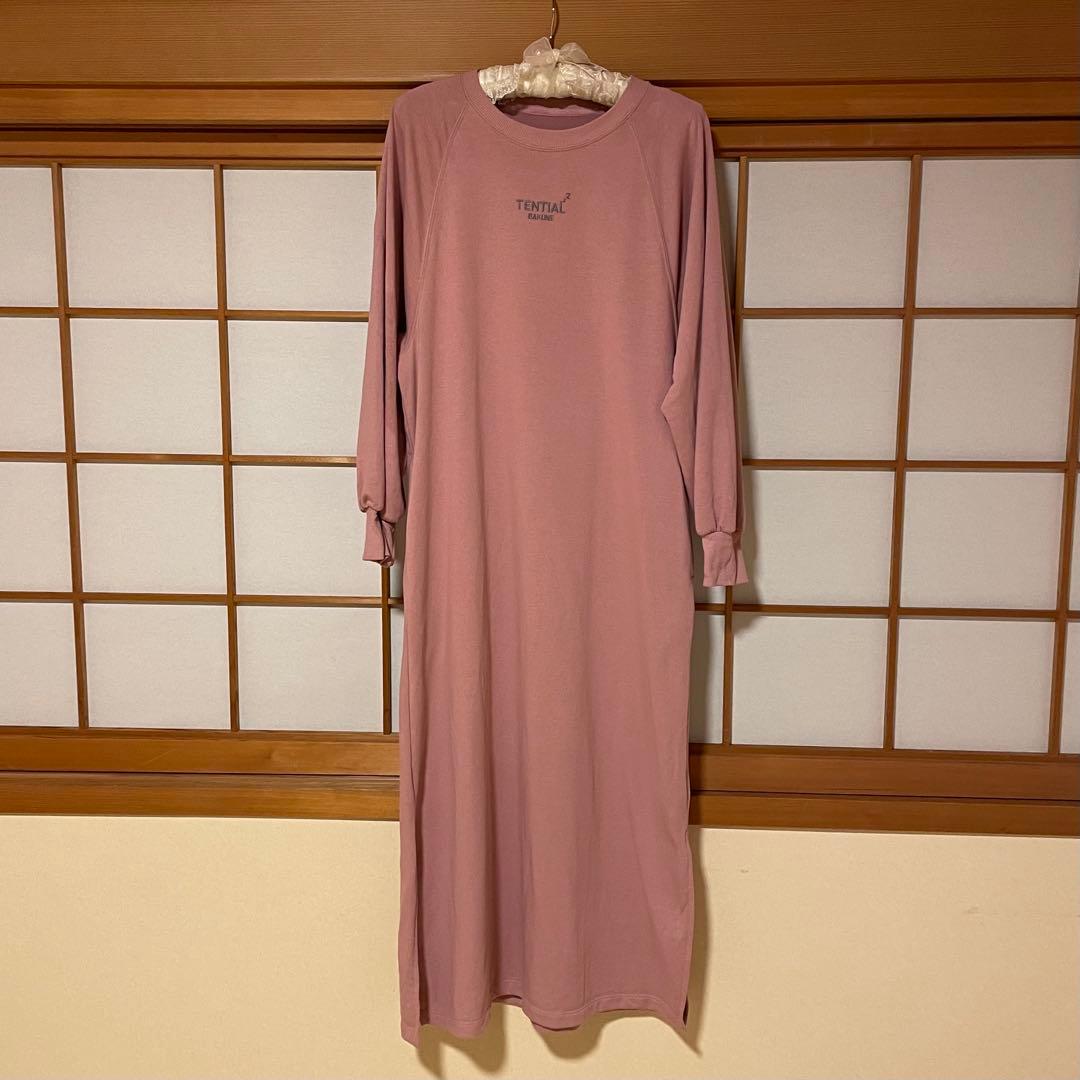 BAKUNE スウェット レディースロングワンピースピンクM TENTIAL