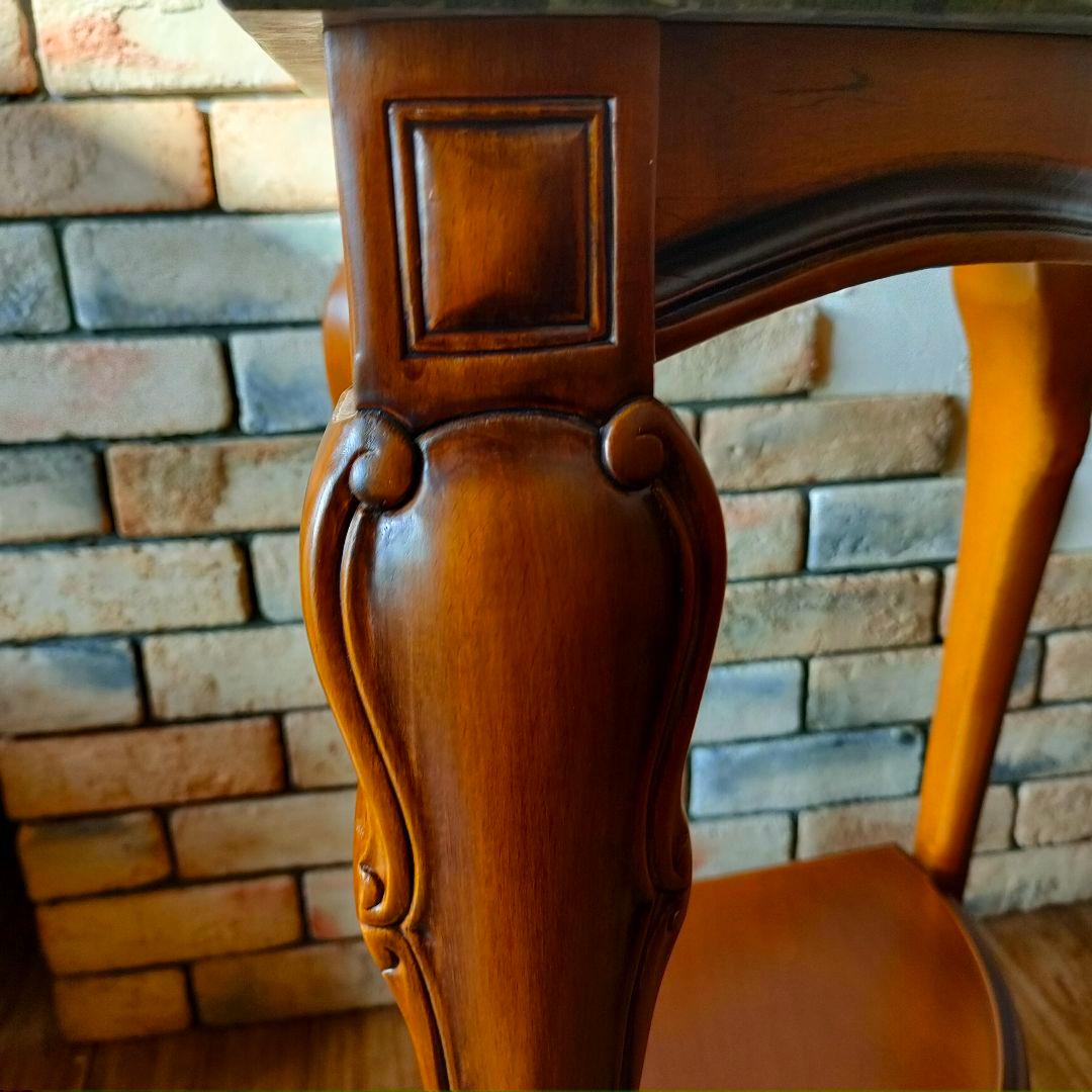 美品 大理石 イタリア製 猫脚 コーナーテーブル コンソールテーブル