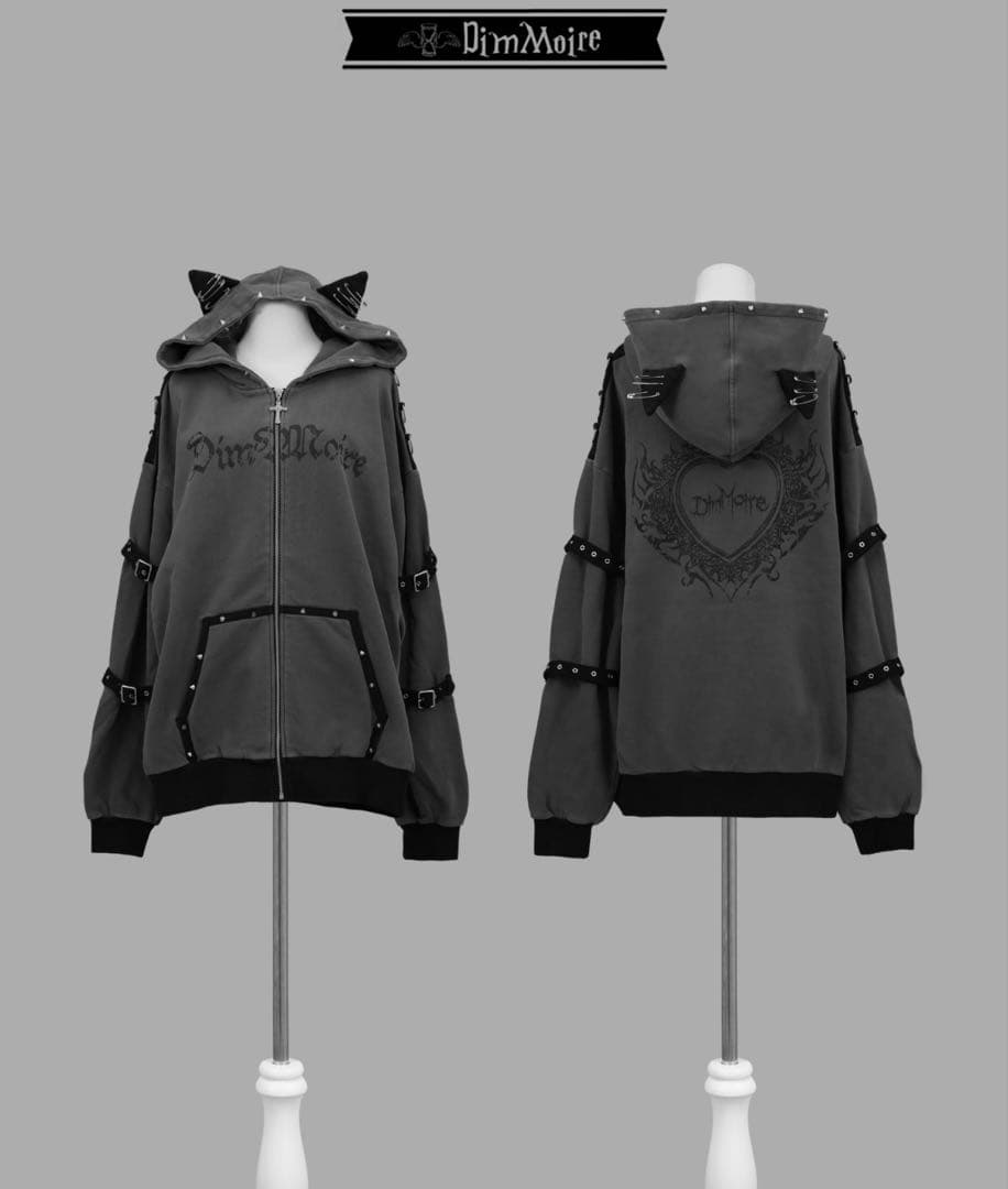 DimMoire Evil Catパーカー グレー