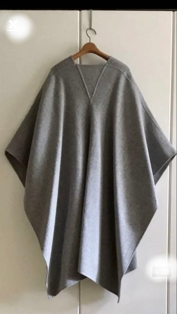 美品　BACCA TOMORROWLAND ケープ　マント　霜降りグレー