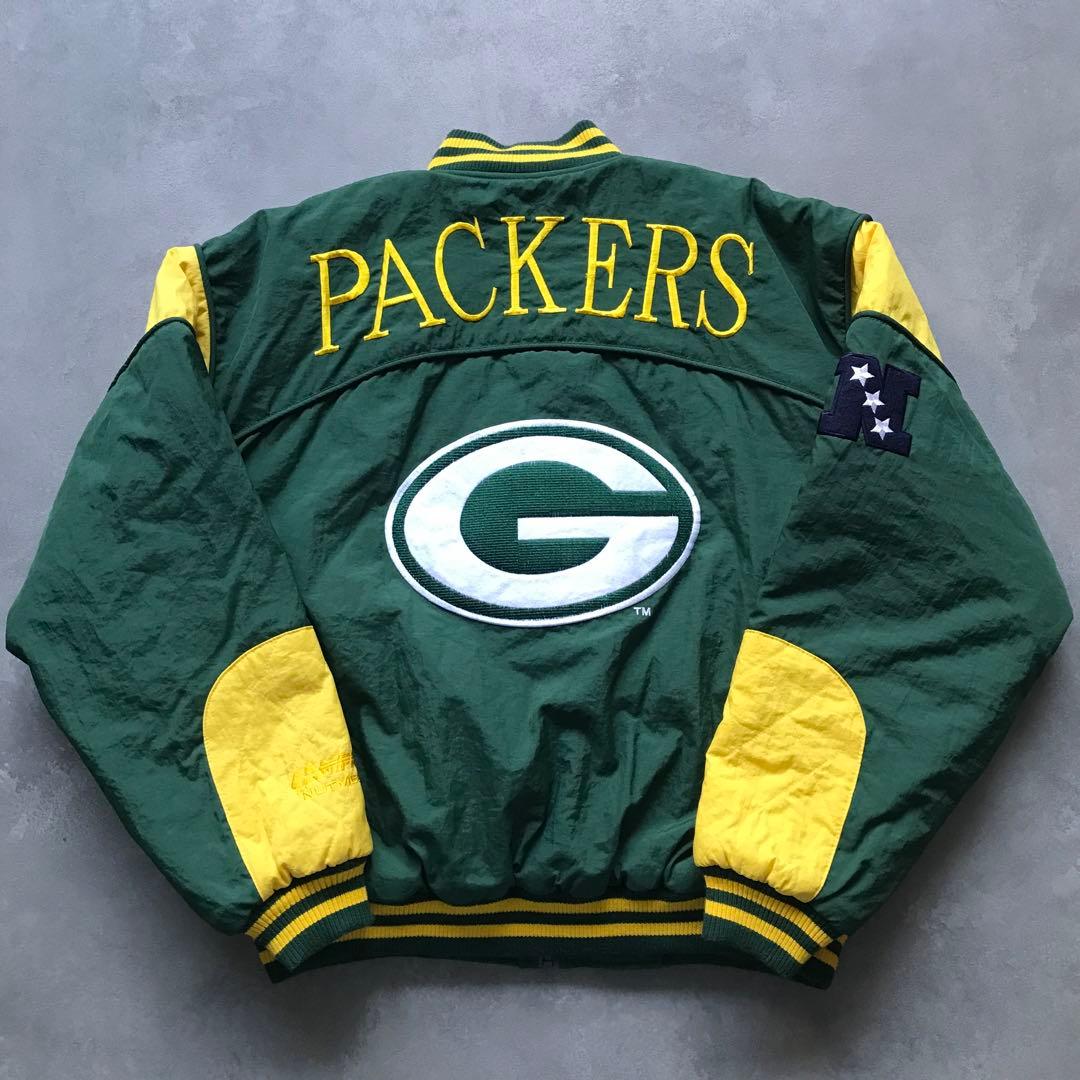 90s NUTMEG NFL グリーンベイパッカーズ ナイロンジャケット 中綿