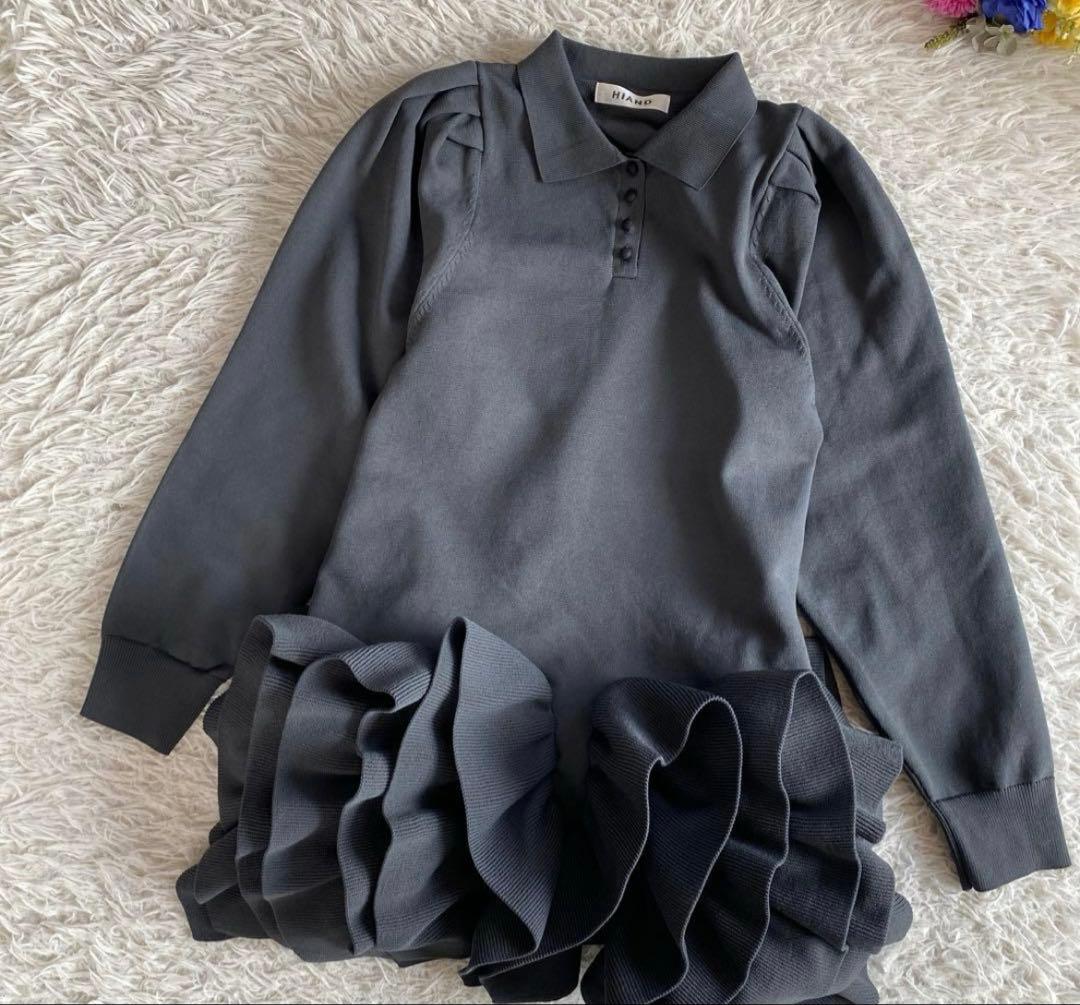 ワンピース hiand Ruffled-Hem Polo Dress [HI-033]