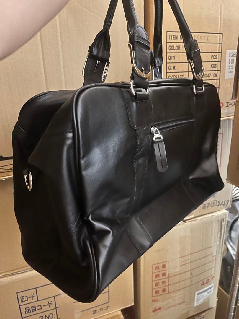 美品　本革　牛革　ボストンバッグ　薄手　トートバッグ　レディース　メンズ