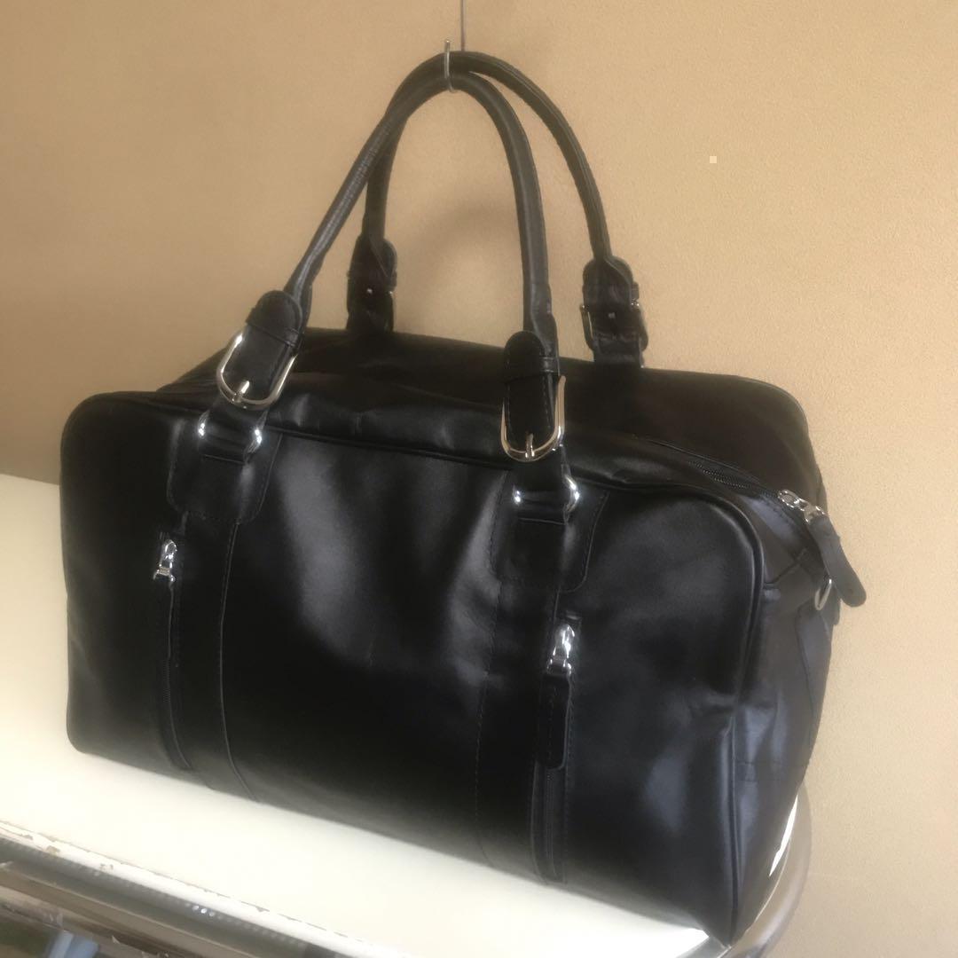 美品　本革　牛革　ボストンバッグ　薄手　トートバッグ　レディース　メンズ