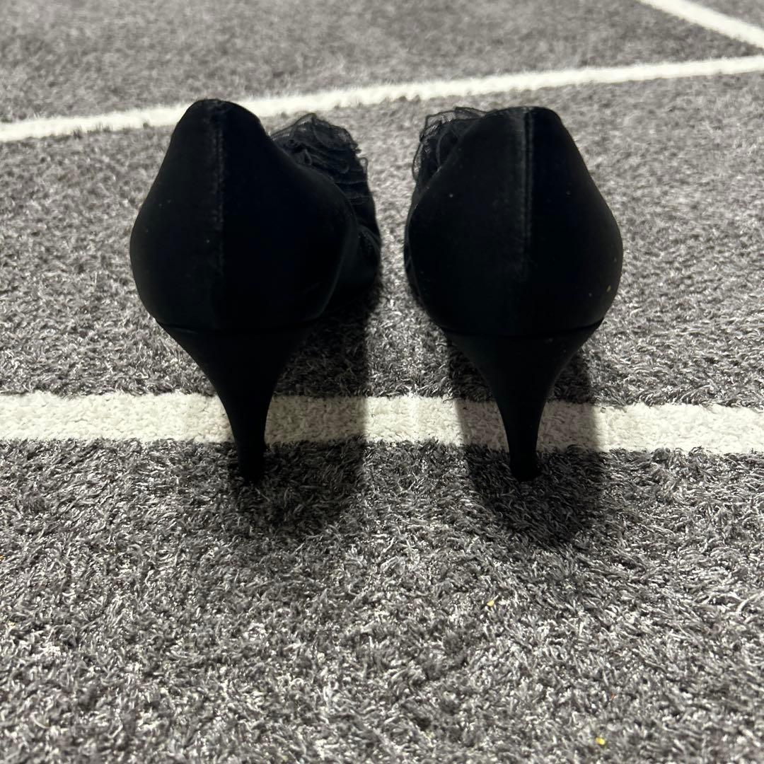 シャネル CHANEL パンプス ヒール ココマーク ミュール 黒 36