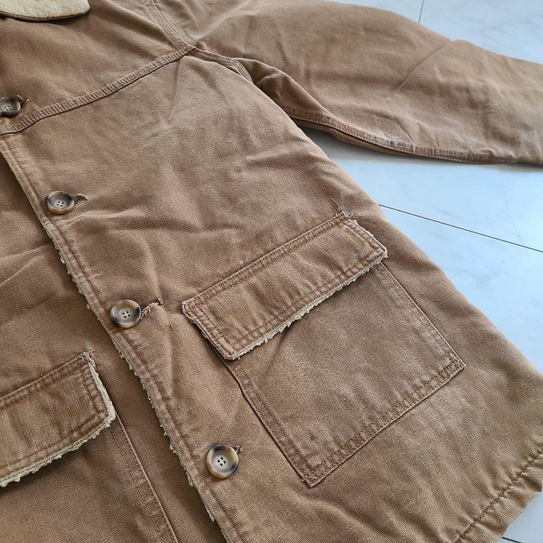 70'sカーハート裏ボアカバーオールダッグジャケットヴィンテージベージュ大きい