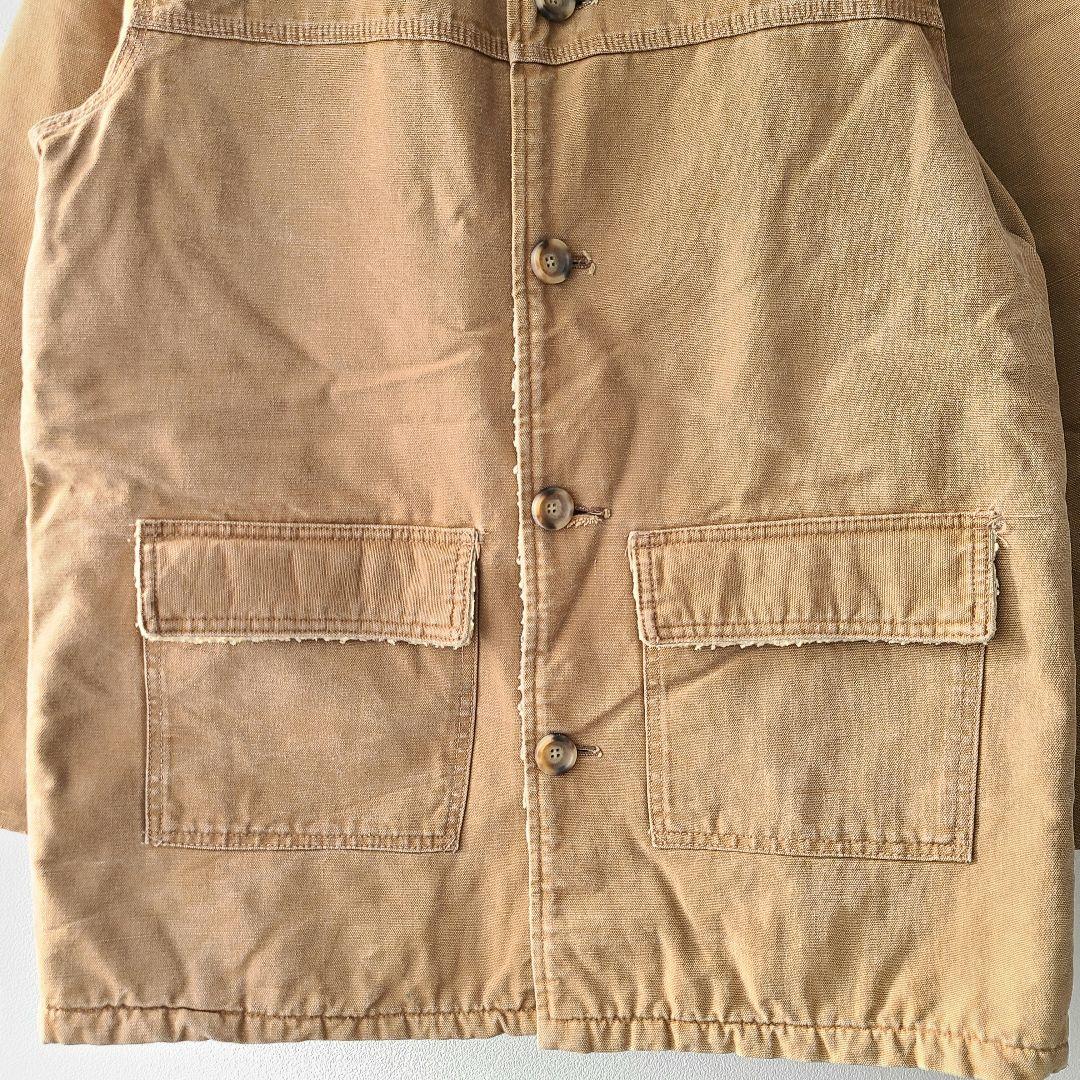 70'sカーハート裏ボアカバーオールダッグジャケットヴィンテージベージュ大きい