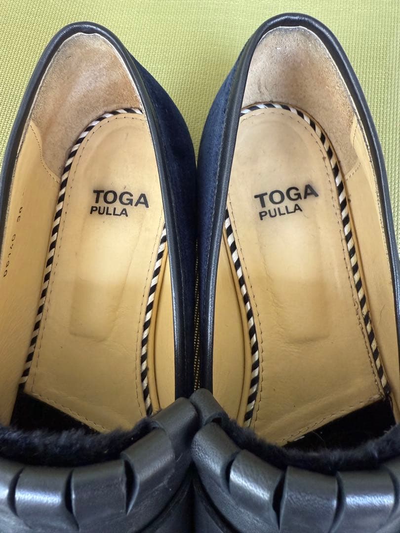 値下げ！TOGA PULLA ネイビーフリンジローファー